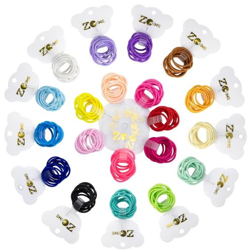 Hair Bands, 200pcs 2mm Tiny Hairbands Hair Ties Hair Accessories Hairbands for Baby Kids Girls Women, Multicolor