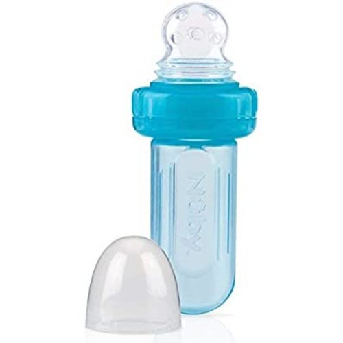 Nuby EZ Squee-Z Silicone Self Feeding Baby Food Dispenser (Blue)
