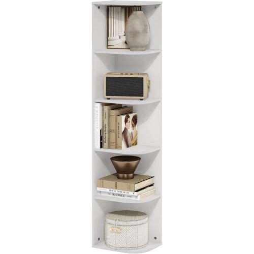 Furinno LUDER Book Shelf, 5-Cube Bookshelf, Reversible Bookcase, 9.4 x 19.5 x 31.5, for Living Room, Bedroom, Home Office, White