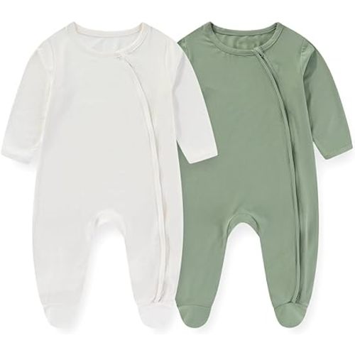 Unisex Rayon Made from Bamboo Solid Baby Boy Girl Footies Romper Infant Jumpsuit Comfort New born Outfit