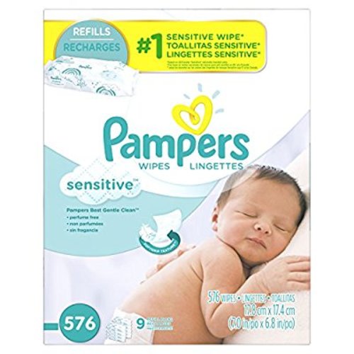 Pampers Baby Wipes Sensitive 9X Refill, 576 Diaper Wipes - 9 Refills, 576 Count