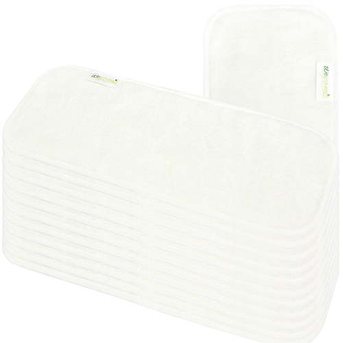 Wegreeco Reusable Soft 4 Layers 12 Pack Bamboo Charcoal Inserts for Baby Cloth Diaper,High Absorbing Washable Liners