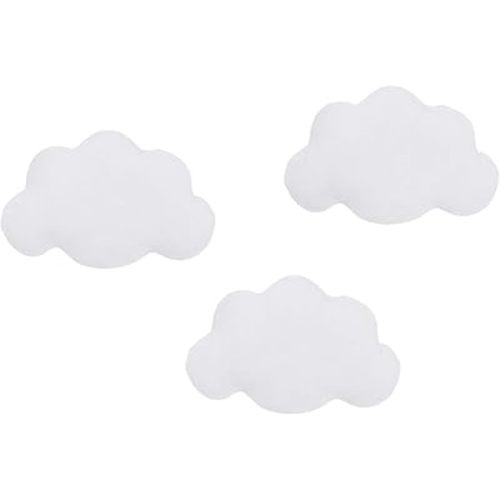 NoJo Little Love 3Piece White Soft Cloud Shaped Baby Nursery Wall Decor, White