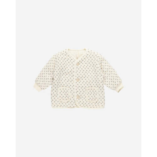 Quilted V-Neck Button Jacket || French Flora