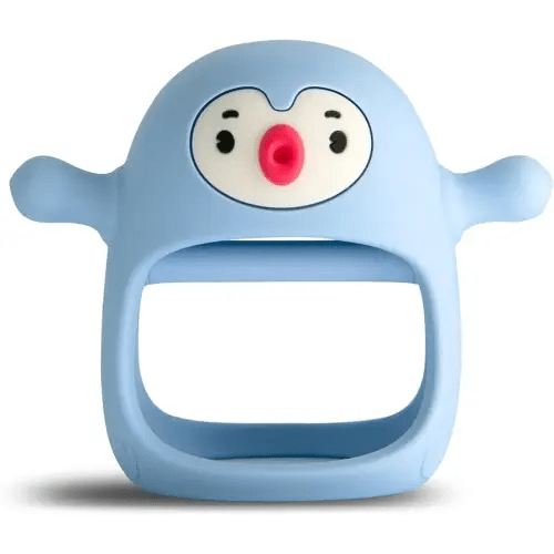 Smily Mia Baby Teething Toys for 0-6Months, Teethers for Babies 3-6Months | Penguin Teether | Hand Teether |Teething Mittens for Teething Relief, Baby Pacifier |New Born Essentials, Light Blue