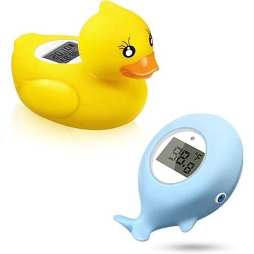 BabyElf Baby Bath Thermometer, Digital Water Temperature Thermometer & Room Thermometer Safety Floating Toy, Bathtub Thermometer, at Fahrenheit and Celsius Degree