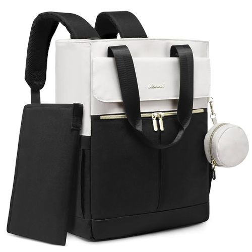 LOVEVOOK Diaper Bag Backpack,Diaper Bag Tote with Insulated Pockets,Baby Bag for Girl Boy with Changing Pad,Large Baby Diaper Bag with Pacifier Case,Anti-Theft Travel Backpack for Women,Black-White - Black-white - 15.6-Inch