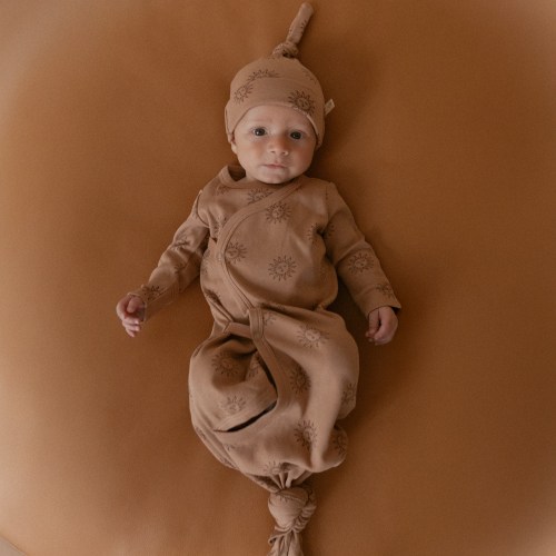 Organic Kimono Knotted Sleep Gown - Sun