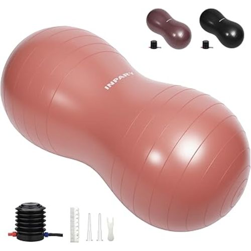 INPANY Peanut Ball - Exercise Ball for Labor Birthing, Anti-Burst Physical Therapy for Kids, Core Strength, Flexible Seating, Home & Gym Fintness, Sensory Chair Wiggle Seat for Girls and Boys