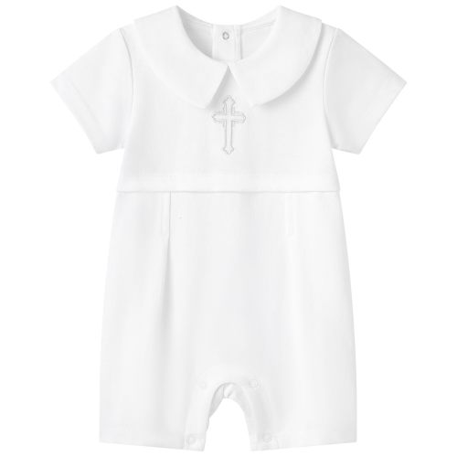 pureborn Baby Boys Baptism Romper Short Sleeve Cotton Christening Outfit One-Piece Coverall White 0-3 Months for sale | North Las Vegas, NV | Nellis Auction