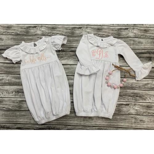 Monogram Baby Girl Gown Set Infant Gown Bib Burp Cloth Set - Etsy