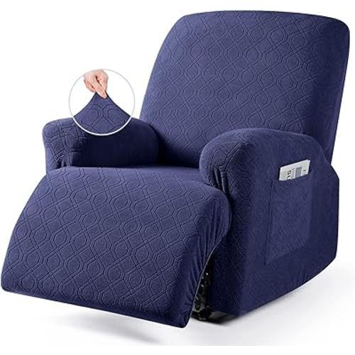 VANSOFY Stretch Recliner Chair Cover, Slipcover, Navy Blue, 1 Seater