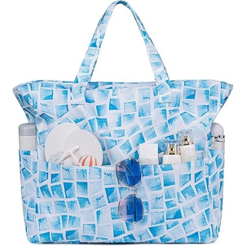 Tote for Women Ladies Large Gym Tote Carry On Bag With Wet Compartment for Weekender Travel Waterproof