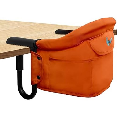 Hook on High Chair,Portable Foldable High Chair for Babies 6-36 Months,Includes Storage Bag(Orange)