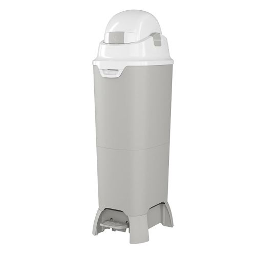 Foundations Hands Free Tall Diaper Pail with Airtight Lid - Durable & Odorless Diaper Disposal, Large Capacity, Holds up to 60 Newborn Diapers, Refill with Any Bags, Gray (9622057)