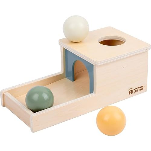 Adena Montessori Wooden Toy for 6-12 Month Baby 3 Balls,Sorting and Stacking Colorful Learning Education Toy for Toddler Kid 1-2 Year Old, Preschool Developmental Girl and Boy Gift