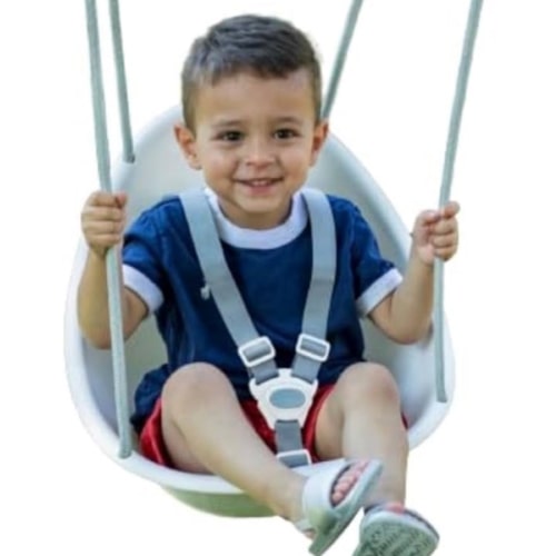 Swurfer Coconut Toddler Swing – Comfy Baby Swing Outdoor, 3- Point Adjustable Safety Harness, Secure, Safe Quick Click Locking System, Blister-Free Rope, Easy Installation, Ages 6-36 Months
