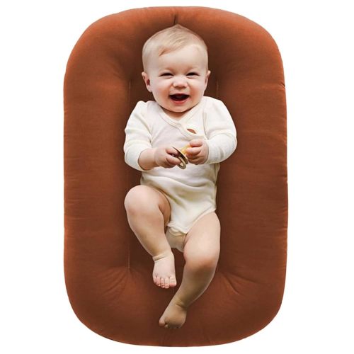 Baby Loungers, Infant Bed Lounger, Baby Lounger Pillow for Newborn - with Removable Lounger Cover - Machine Washable, Pink, Blue (Brown)
