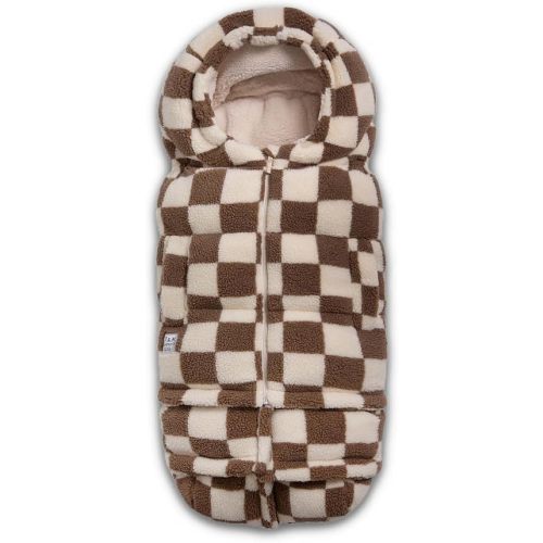 7AM Enfant Stroller Blanket 212 - Adjustable Baby Car Seat Zipped Blanket for Babies Winter, Unisex Multi Purpose Fleece Lined Warm Hooded Toddler Footmuff Water Repellent | (6M - 4T)