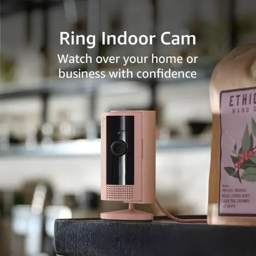 Ring Indoor Cam (newest model) — Home or business security in 1080p HD video, Blush