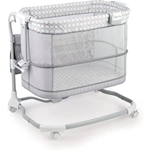 Ingenuity Dream & Grow Bedside Baby Bassinet 2-Mode Crib 0-12 Months, Adjustable Height - Dalton (Grey)
