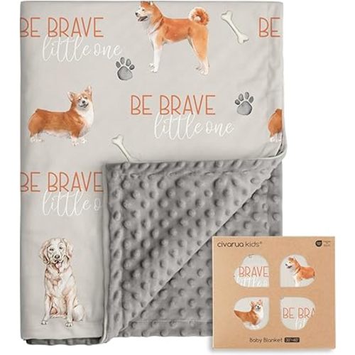 Blankets for Babies - Baby Minky Blankets, Super Soft Newborn Nursery Blanket with Double Layer Dotted Backing for Baby Boys and Girls, Cozy Printed Bed Throw Blanket, Dinosaur World