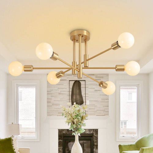 George Oliver Sevin 6 - Light 25.2'' Sputnik Cylinder Flush Mount & Reviews | Wayfair