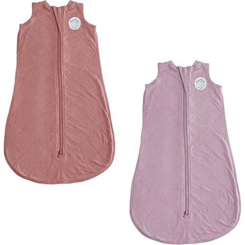DREAMLAND BABY Bundle: Rose + Mauve Bamboo Viscose Sleep Sack (0-6 Months)