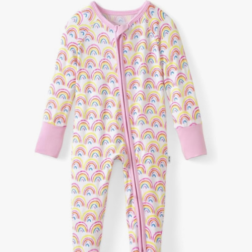 Little Sleepies Pajamas Pink rainbows NB
