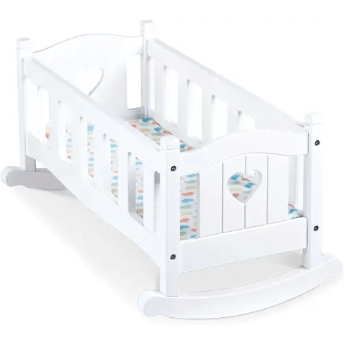 Melissa & Doug Mine to Love Wooden Play Cradle for Dolls, Stuffed Animals - White