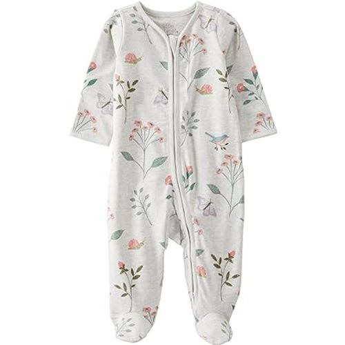 little planet by carter's unisex-baby Sleep and Play made with Organic Cotton, Botanical Butterfly Print, 6M