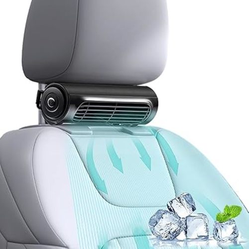 Car Fans Portable Vehicle Fan Car Seat Fan Strong Wind Cooling Ventilation Fan Portable Fan for SUV RV Truck Sedan For Office Car Seat Fan For Backseat For Baby & Kids (Black)