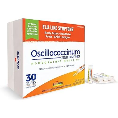 Boiron Oscillococcinum For Relief From Flu-Like Symptoms Of Body Aches, Headache, Fever, Chills, And Fatigue - 30 Count