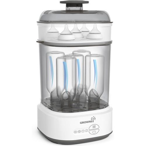 Bottle Sterilizer and Dryer, Compact Electric Steam Baby Bottle Sterilizer (Esterilizador de Biberones), Bottle Sanitizer for Baby Bottles, Pacifiers, Pump Parts Black