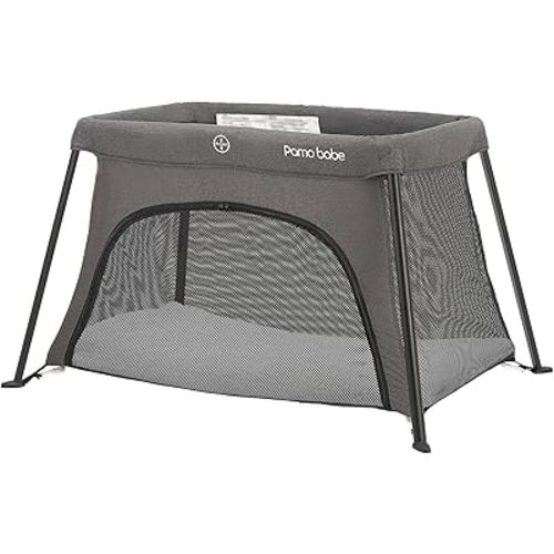 Pamo Babe Travel Crib for Baby - Mini Lightweight Baby Playard with Zip Door, Easy to Carry