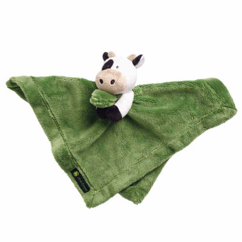 John Deere Baby Cuddle Snuggle Security Blanket Boy Girl Farm Animal Cow Pig Chick, GREEN