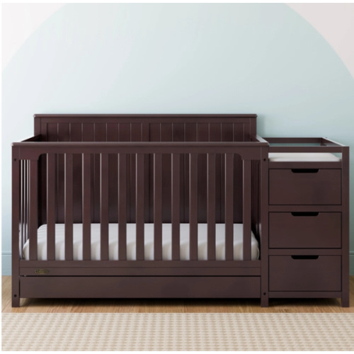Graco Hadley 5-in-1 Convertible Crib and Changer - Espresso