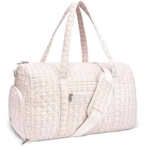 Gym Bag for Women, Cute Duffle Bag, Quilted Duffle Bag for Travel, Floral Duffle Bags, Weekend Bag with Zipper Pocket Dance Bag Organizer