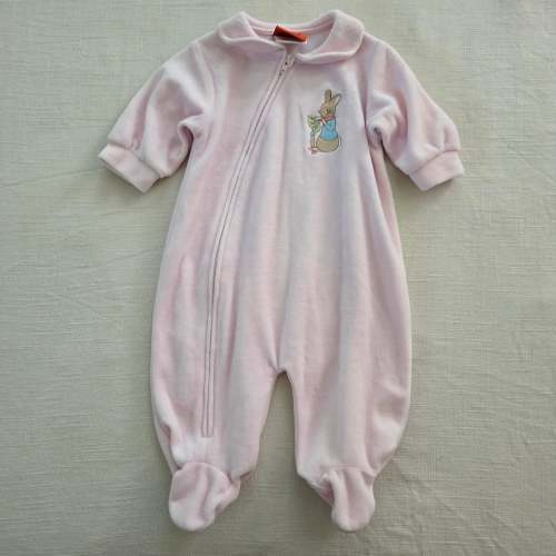 Vintage Y2k Peter Rabbit Velour Footed PJs 3 months