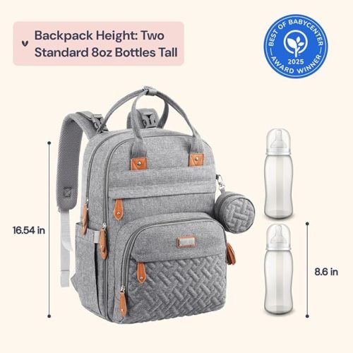 Diaper Bag Backpack - Baby Essentials Travel Tote - Multi Function Water Resistant Diaper Bag, Travel Essentials Baby Bag with Changing Pad