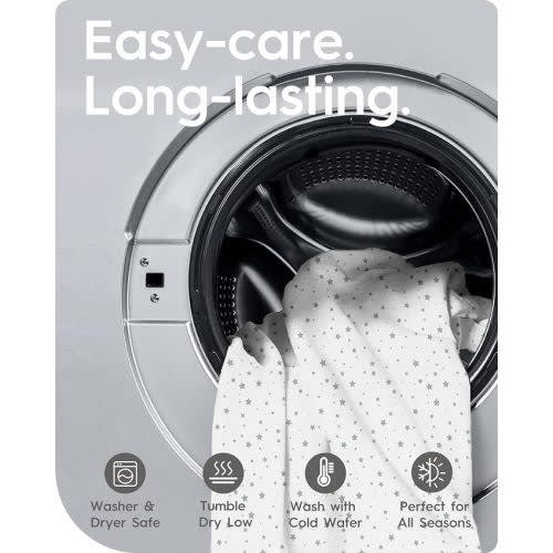 Graco Pack N Play Sheets Fitted, TotBasic Buttery Soft Portable Crib Sheets, Super Stretchy Jersey Cotton Pack and Play Sheet, Mini Crib Sheets Fitted 24 x 38, 2 Pack Playard Sheets(Grey Stars & Moon) - Gray Stars - Pack N Pack / Mini Crib Sheets