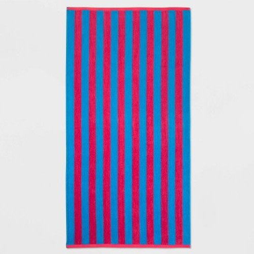 Wow Reversible Beach Towel Pink/blue/orange - Sun Squad™