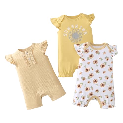 YOURDIARY Baby Boy Rompers Short Sleeve Cotton Toddler Rompers Graphic Print Baby Clothes One-Piece Outfit