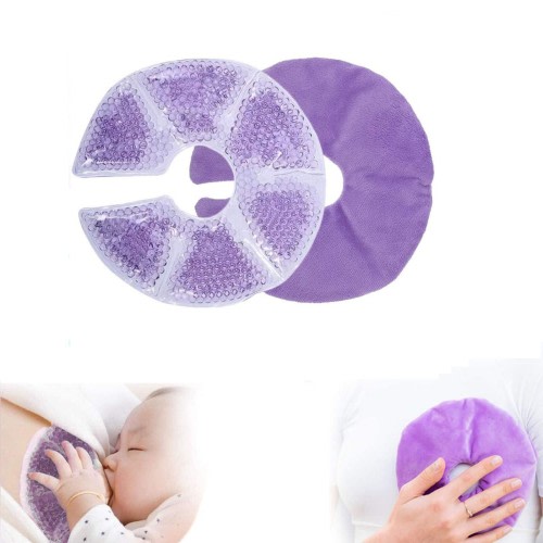 Breast Ice Pack, 2 Pack Hot Cold Breastfeeding Gel Pads for Breastfeeding, Pain After Breast Surgery, Nursing Pain Relief for Mastitis, Engorgement, Reusable, Freezable, Microwavable