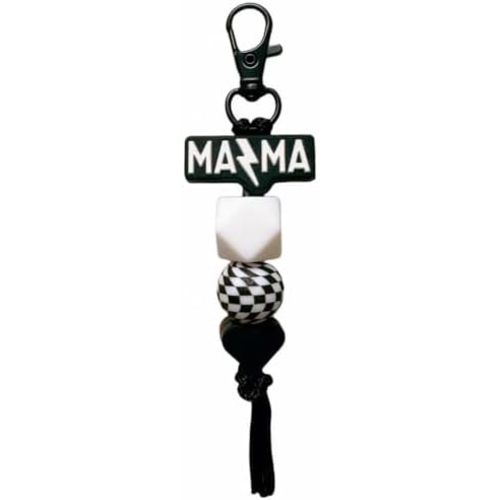 Mama Keychain Checkered Black Mom Key Ring for Car Keys Purse Backpack Mom Birthday Gifts Mothers Day Gift