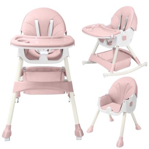 HARPPA 5-in-1 Convertible High Chair for Babies and Toddlers, Pink