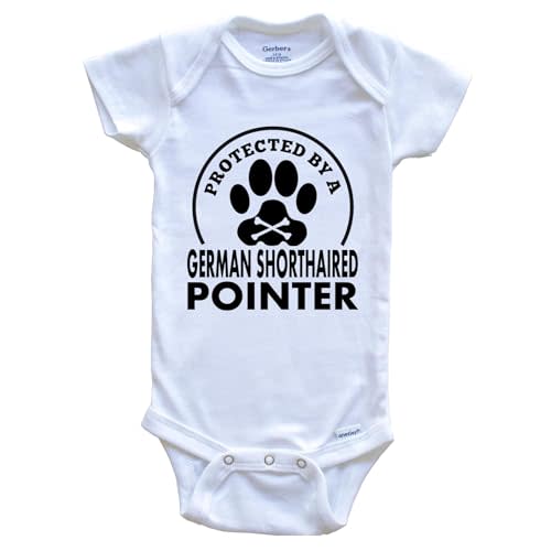Really Awesome Shirts Protected By A German Shorthaired Pointer Funny One Piece Baby Bodysuit