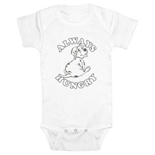 Infant's One Hundred and One Dalmatians Rolly Always Hungry Onesie, Color: White, Size: 12 months