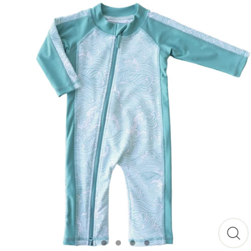 Long Sleeve Rash Guard Swim Romper Full Length