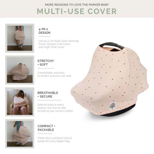 Multi-use Car Seat Cover | Rosewood Stripe Nursing Cover | Parker Baby Co.